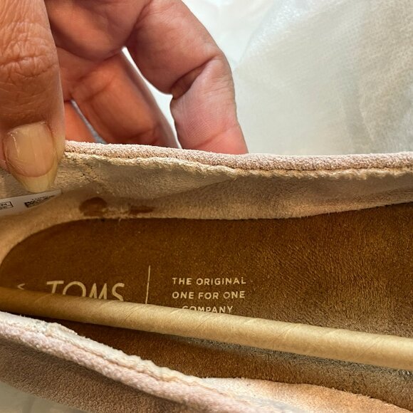 NIB TOMS Olivia Ballet Flats - Blush Suede - Sz 9 - Picture 9 of 12